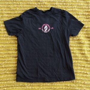 Vans Black Kids Tee Pink Skeleton Flamingo